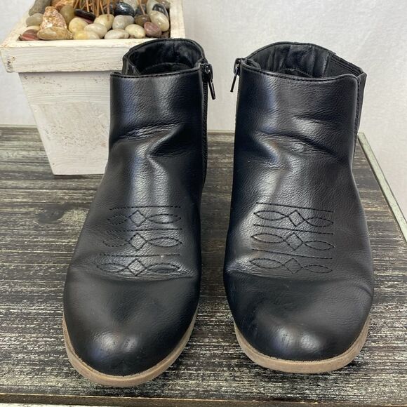 Frye Black Leather Jude Side Zip Ankle Bootie Shoe Boot 11 - Picture 3 of 7